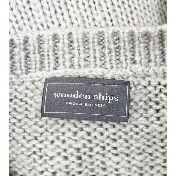Wooden Ship Paola Buendia Knitted Gray Camo Heart Sweater Size Small / Medium - Picture 5 of 6